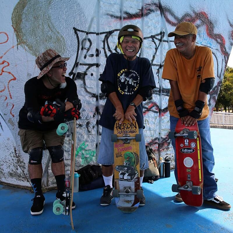 81-year-old skateboarders