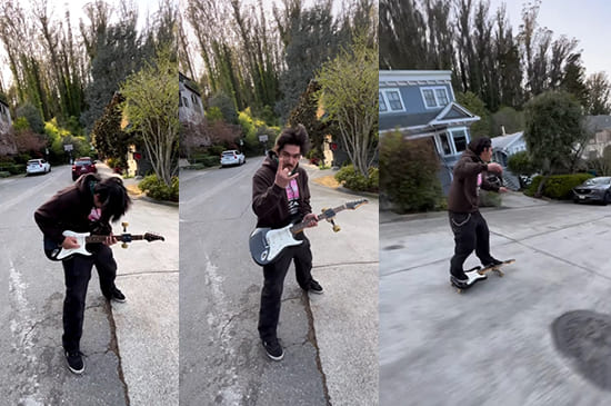 Metalhead Turned His Guitar to a Skateboard