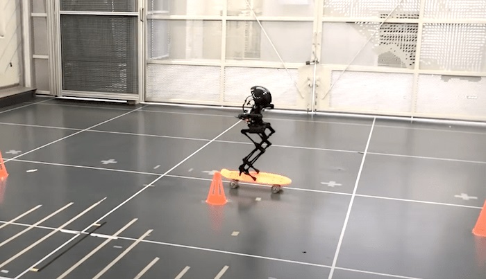 Leonardo skateboarding robot