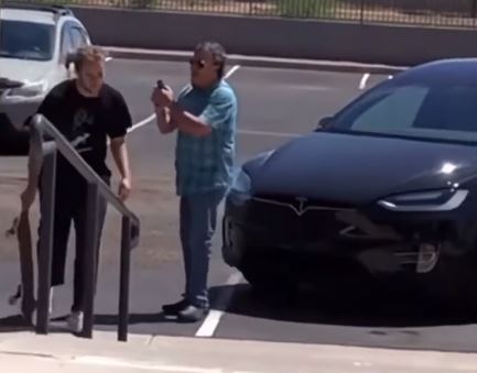 Tesla Driver Pulls a Gun on a Skateboarder